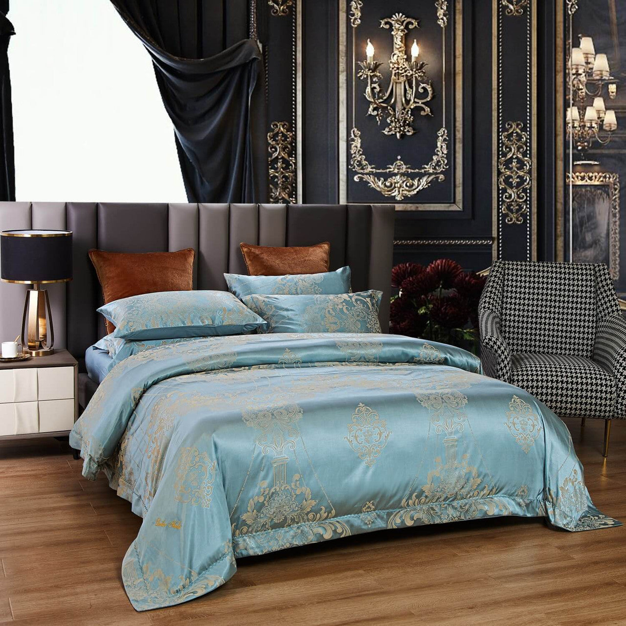 Dolce Mela 6 Pieces Luxury Jacquard Duvet Cover Set - Lille