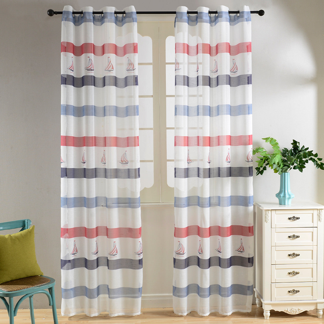 Sheer Curtain Panels - Dolce Mela - Miami  60x100