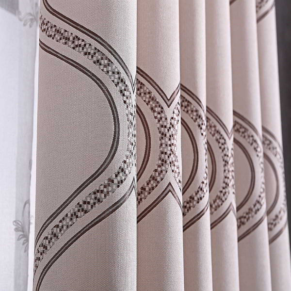 Geometric Grommet Curtains Thermal Semi-Blackout, Tall 60x100 Dolce Mela Monaco - Gifts for You 'n Me