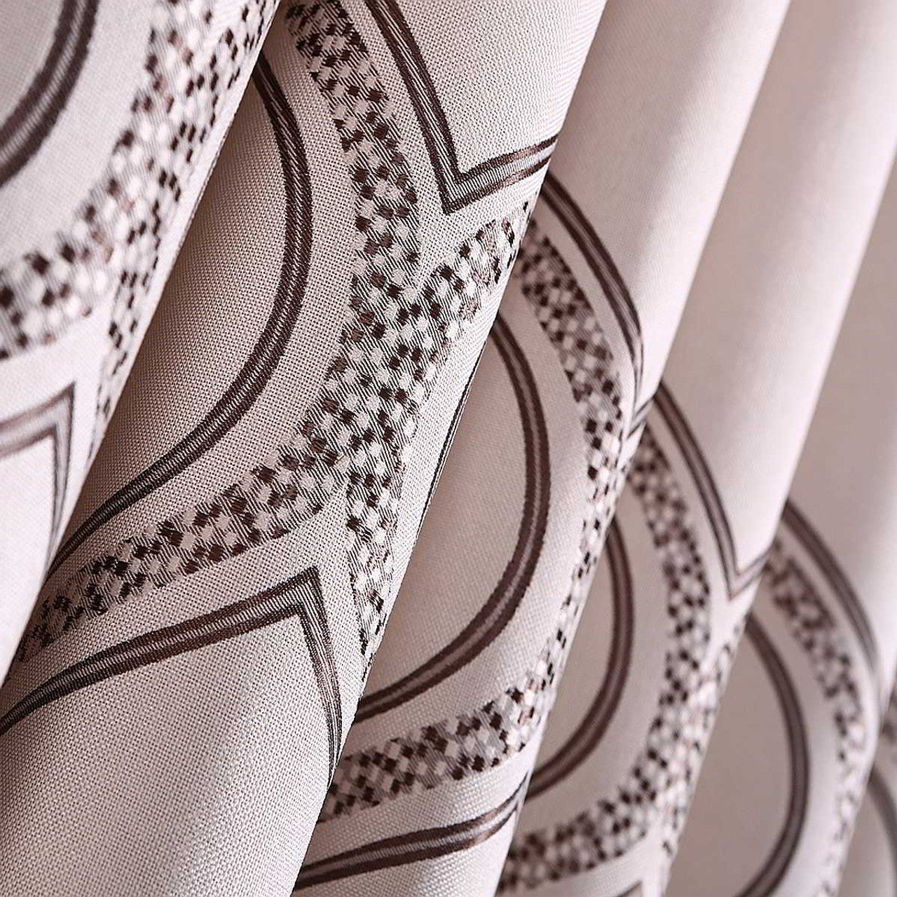 Geometric Grommet Curtains Thermal Semi-Blackout, Tall 60x100 Dolce Mela Monaco - Gifts for You 'n Me