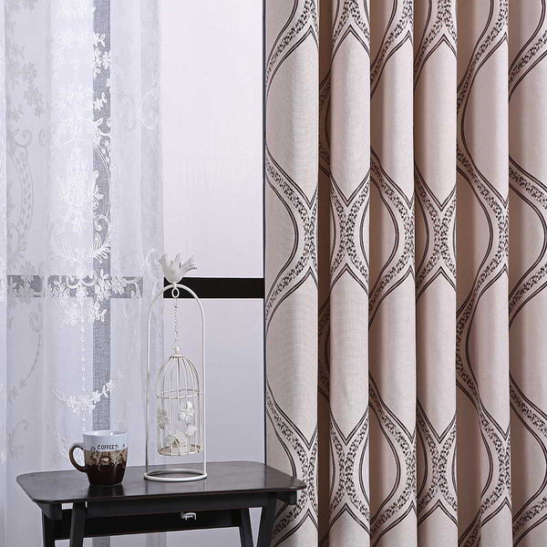Geometric Grommet Curtains Thermal Semi-Blackout, Tall 60x100 Dolce Mela Monaco - Gifts for You 'n Me