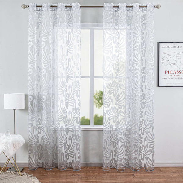 Sheer Curtain Panel White Window Treatments - Dolce Mela - Hamburg  60x100