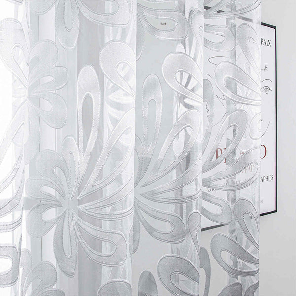 Sheer Curtain Panel White Window Treatments - Dolce Mela - Hamburg  60x100