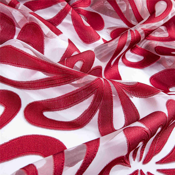 Red Window Sheer Curtains Panel, Tbilisi - Gifts for You 'n Me