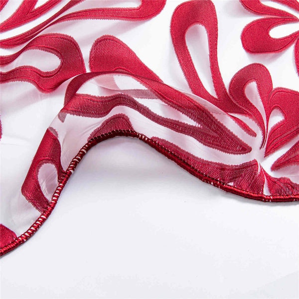 Red Window Sheer Curtains Panel, Tbilisi - Gifts for You 'n Me