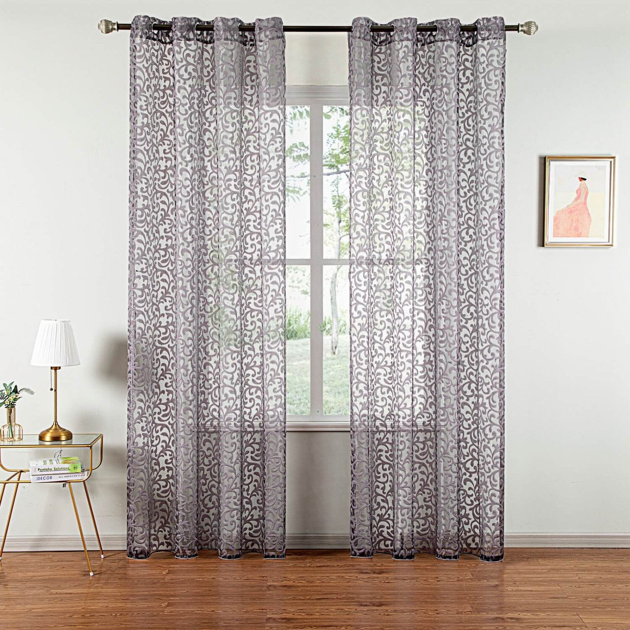 Sheer Curtain Panel Window Treatment - Dolce Mela - Artemis  60x100