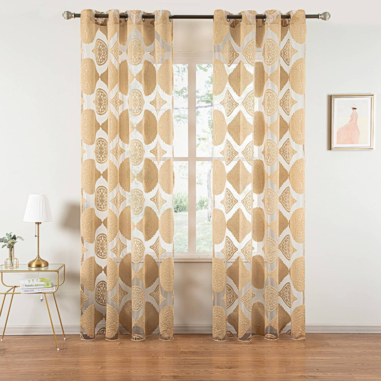 Sheer Curtain Panel Window Treatment - Dolce Mela - Chrysus  60x100