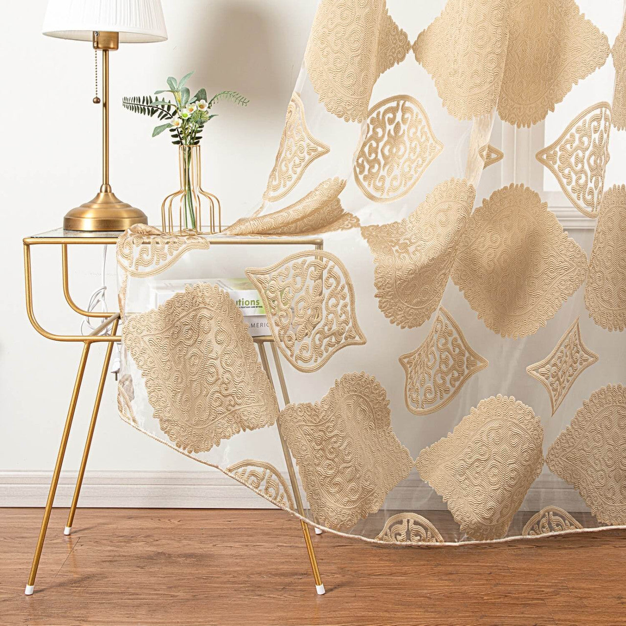 Sheer Curtain Panel Window Treatment - Dolce Mela - Chrysus  60x100