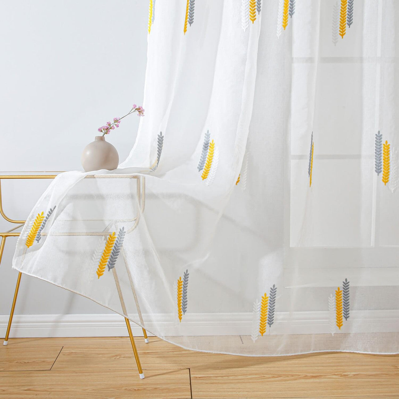 White Sheer Curtain Panel - Dolce Mela - Cologne 60x100