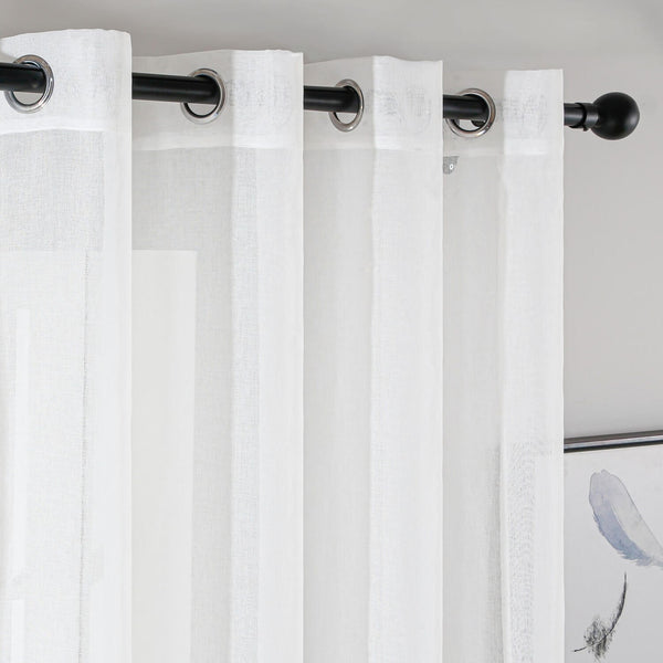 Sheer Curtain Panel White Window Treatments - Dolce Mela - Calabria 60x100