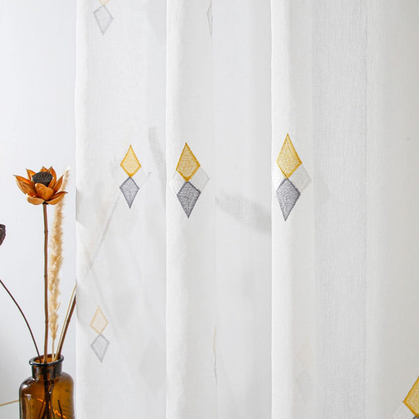 Sheer Curtain Panel White Window Treatments - Dolce Mela - Calabria 60x100