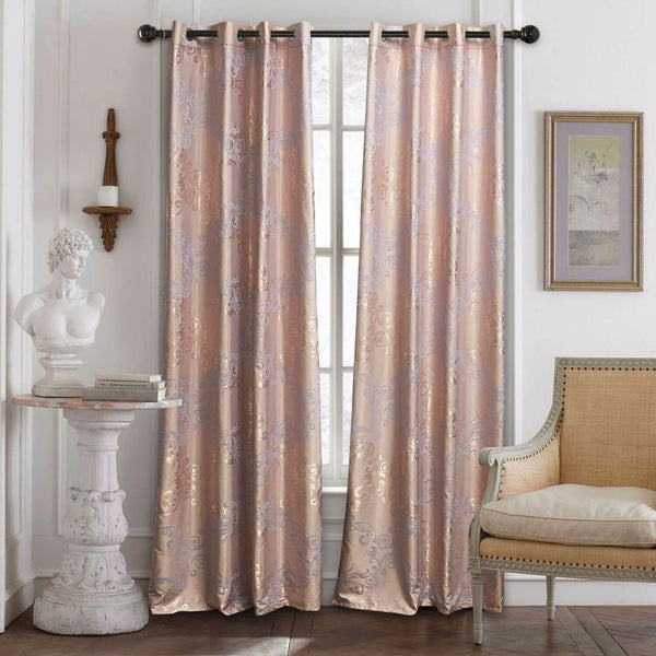 Curtains Damask Jacquard Grommet Semi-Blackout, Dolce-Mela: Montpellier  60x100