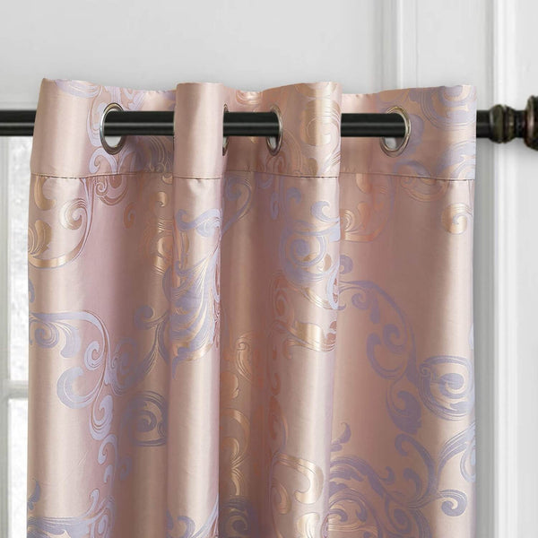 Curtains Damask Jacquard Grommet Semi-Blackout, Dolce-Mela: Montpellier  60x100