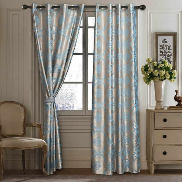 Curtains Damask Jacquard Grommet Semi-Blackout, Dolce-Mela: Dubai 60x100