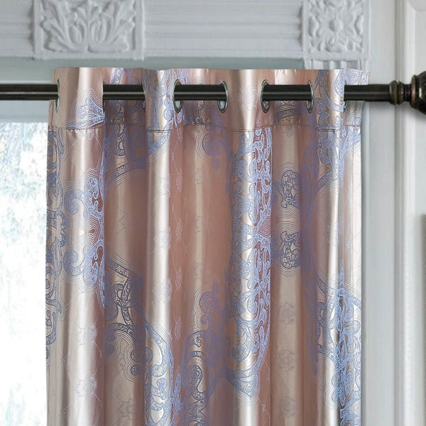 Curtains Damask Jacquard Grommet Semi-Blackout, Dolce-Mela: Perugia 60x100