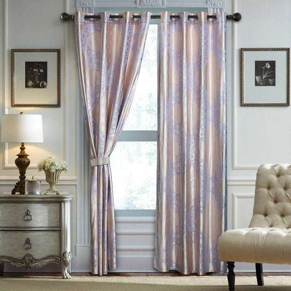 Curtains Damask Jacquard Grommet Semi-Blackout, Dolce-Mela: Perugia 60x100