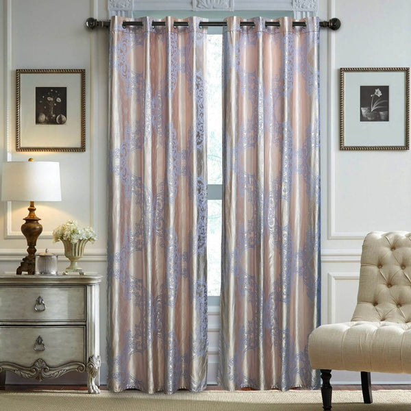 Curtains Damask Jacquard Grommet Semi-Blackout, Dolce-Mela: Perugia 60x100