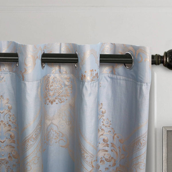 Curtains Damask Jacquard Grommet Semi-Blackout, Nantes by Dolce-Mela 60x100