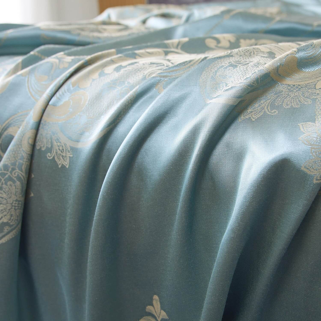 Curtains Damask Jacquard Grommet Semi-Blackout, Lille by Dolce-Mela 60x100