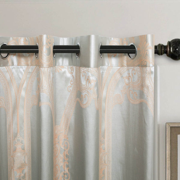 Curtains Damask Jacquard Grommet Semi-Blackout, Rouen by Dolce-Mela 60x100