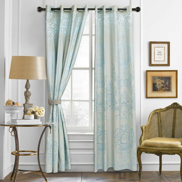 Curtains Damask Jacquard Grommet Semi-Blackout, Reims by Dolce-Mela 60x100