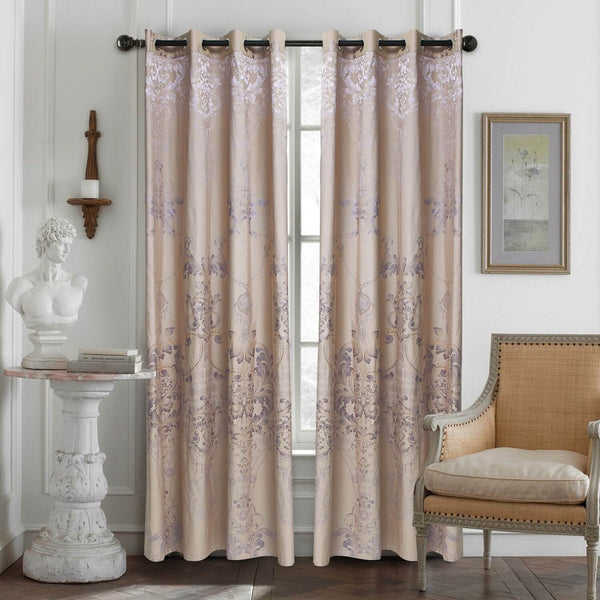 Curtains Damask Jacquard Grommet Semi-Blackout, Rennes by Dolce-Mela 60x100