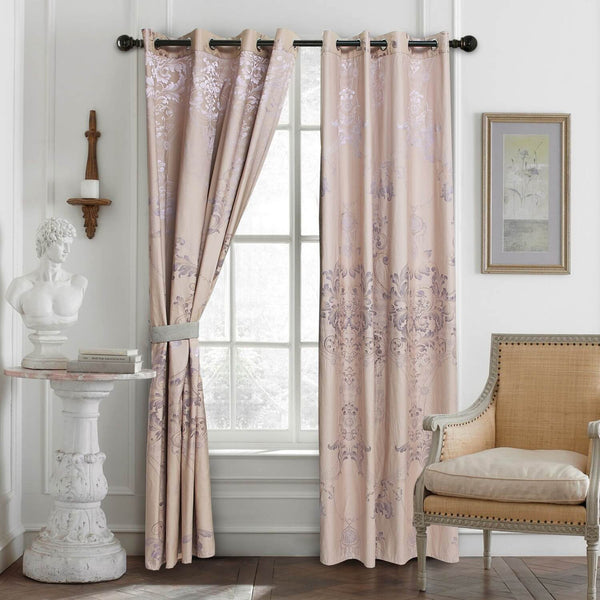 Curtains Damask Jacquard Grommet Semi-Blackout, Rennes by Dolce-Mela 60x100