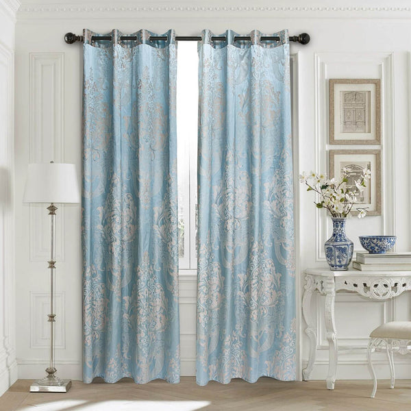 Curtains Damask Jacquard Grommet Semi-Blackout, Toulon by Dolce-Mela 60x100