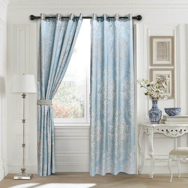 Curtains Damask Jacquard Grommet Semi-Blackout, Toulon by Dolce-Mela 60x100