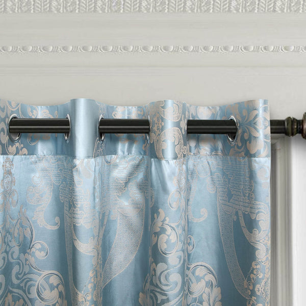 Curtains Damask Jacquard Grommet Semi-Blackout, Toulon by Dolce-Mela 60x100