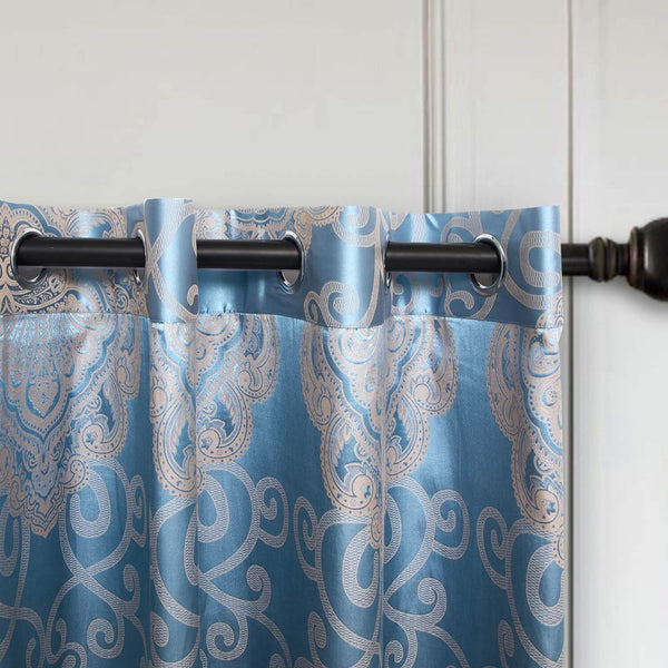 Curtains Damask Jacquard Grommet Semi-Blackout, Caen by Dolce-Mela 60x100