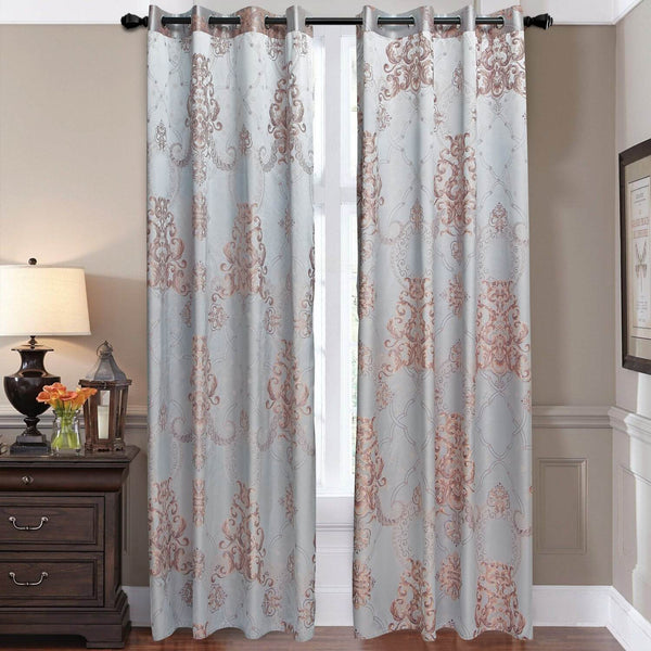 Damask Jacquard Grommet Semi-Blackout, Tall 60x100, Bordeaux by Dolce-Mela - Gifts for You 'n Me