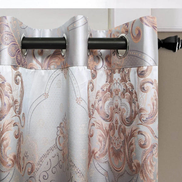 Damask Jacquard Grommet Semi-Blackout, Tall 60x100, Bordeaux by Dolce-Mela - Gifts for You 'n Me