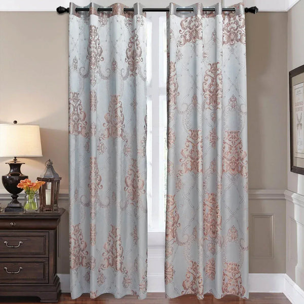 Damask Jacquard Grommet Semi-Blackout, Tall 60x100, Bordeaux by Dolce-Mela - Gifts for You 'n Me