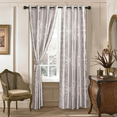 Damask Jacquard Grommet Semi-Blackout, Tall 60x100, Dolce-Mela: Santa Luzia