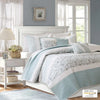 Dawn 6 Piece Cotton Percale Reversible Coverlet Set - Blue
