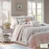 Dawn 6 Piece Cotton Percale Reversible Coverlet Set - Blush