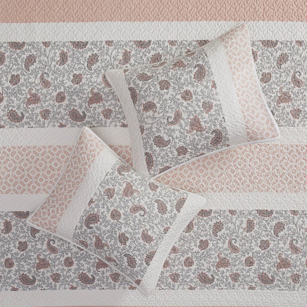 Dawn 6 Piece Cotton Percale Reversible Coverlet Set - Blush - Gifts for You 'n Me