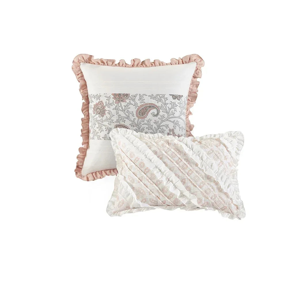 Dawn 6 Piece Cotton Percale Reversible Coverlet Set - Blush - Gifts for You 'n Me