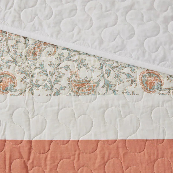Dawn 6 Piece Cotton Percale Reversible Coverlet Set - Coral - Gifts for You 'n Me