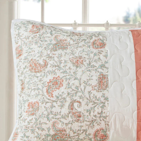Dawn 6 Piece Cotton Percale Reversible Coverlet Set - Coral - Gifts for You 'n Me