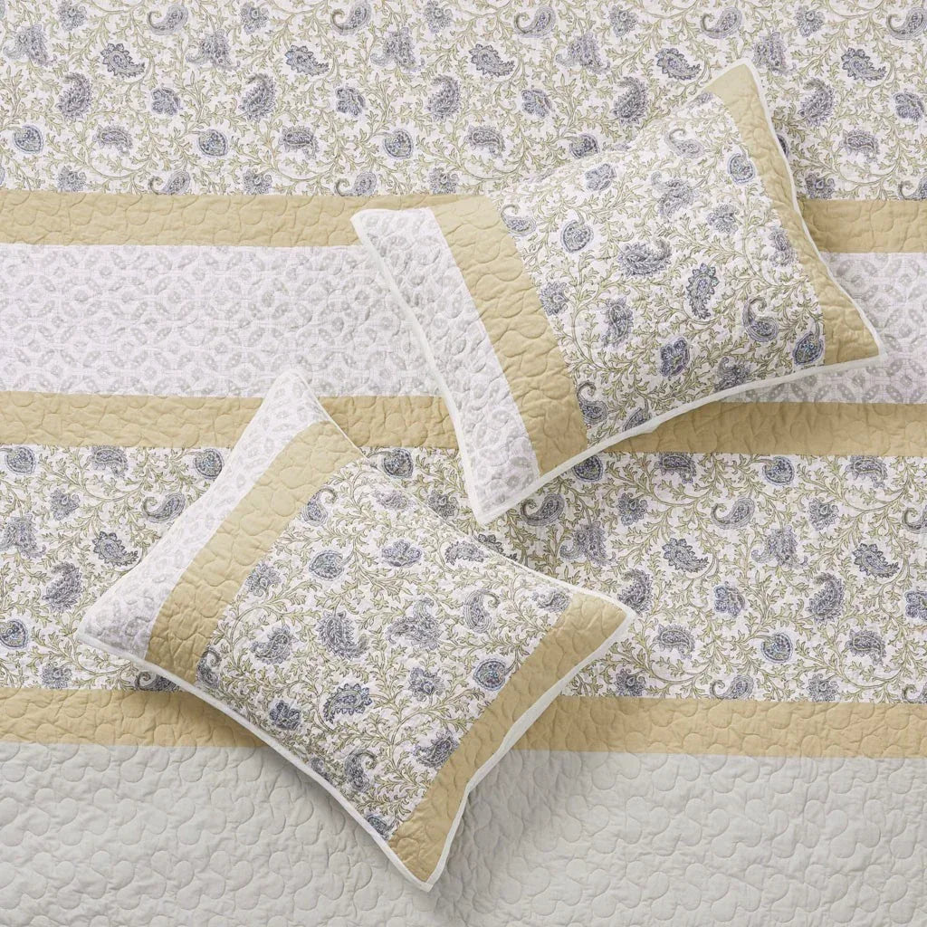 Dawn 6 Piece Cotton Percale Reversible Coverlet Set - Yellow - Gifts for You 'n Me