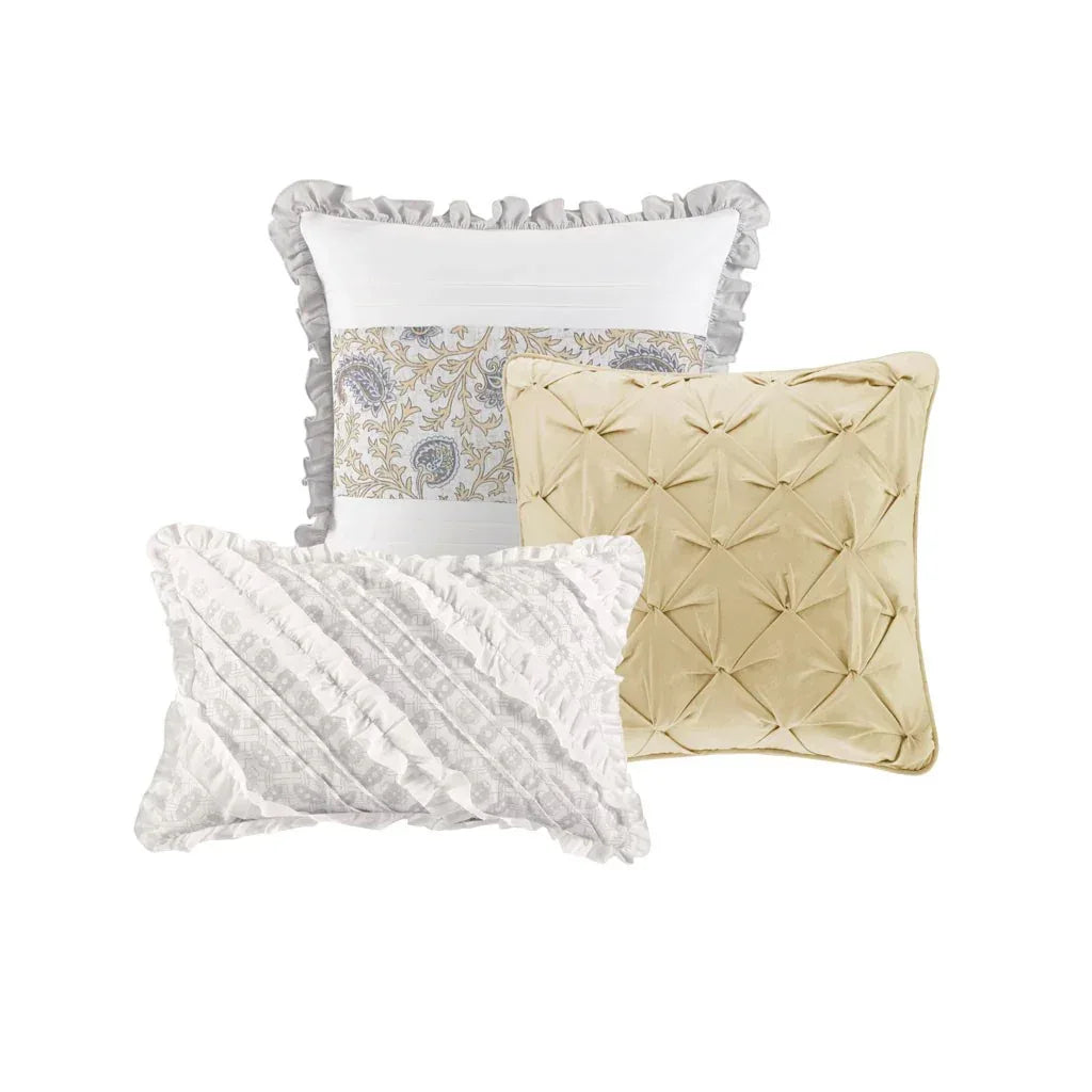 Dawn 6 Piece Cotton Percale Reversible Coverlet Set - Yellow - Gifts for You 'n Me