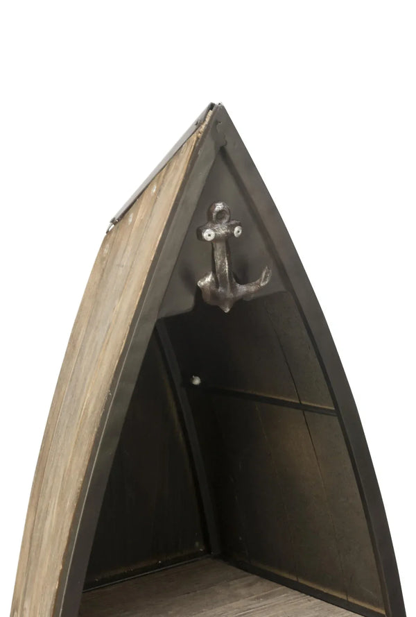 Decorative Brown Wooden Boat Shelves - Set of 2 - Gifts for You 'n Me
