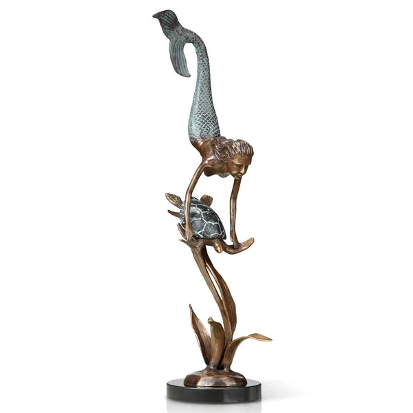 Deep Sea Pals - Mermaid and Turtle Sculpture - Gifts for You 'n Me