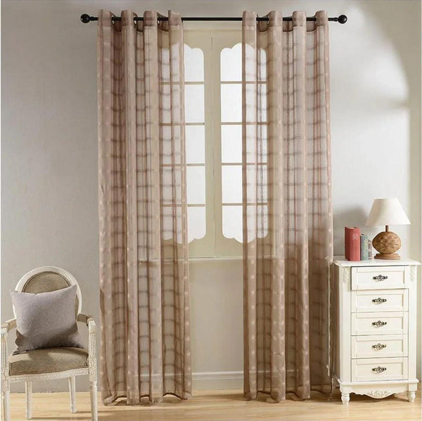 Dolce Mela Gold Sheer Curtain Panels - Golden Isles 60x100
