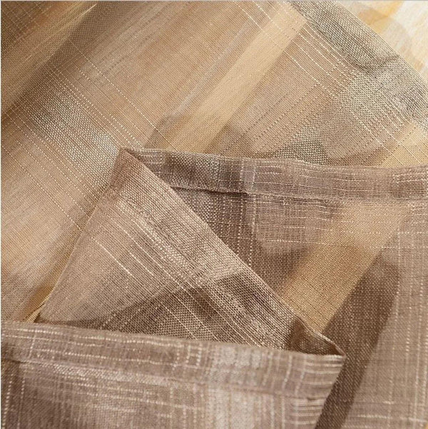 Dolce Mela Gold Sheer Curtain Panels - Golden Isles 60x100