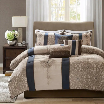 Donovan 7 Piece Jacquard Comforter Set by Madison Park