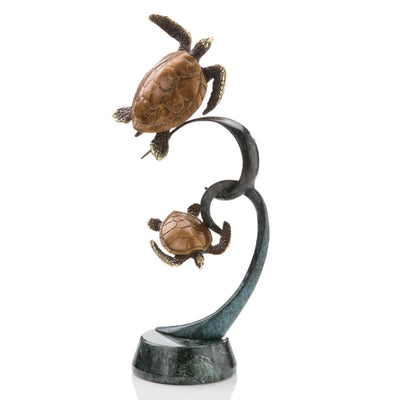 Double Turtles on Ribbon Sculpture