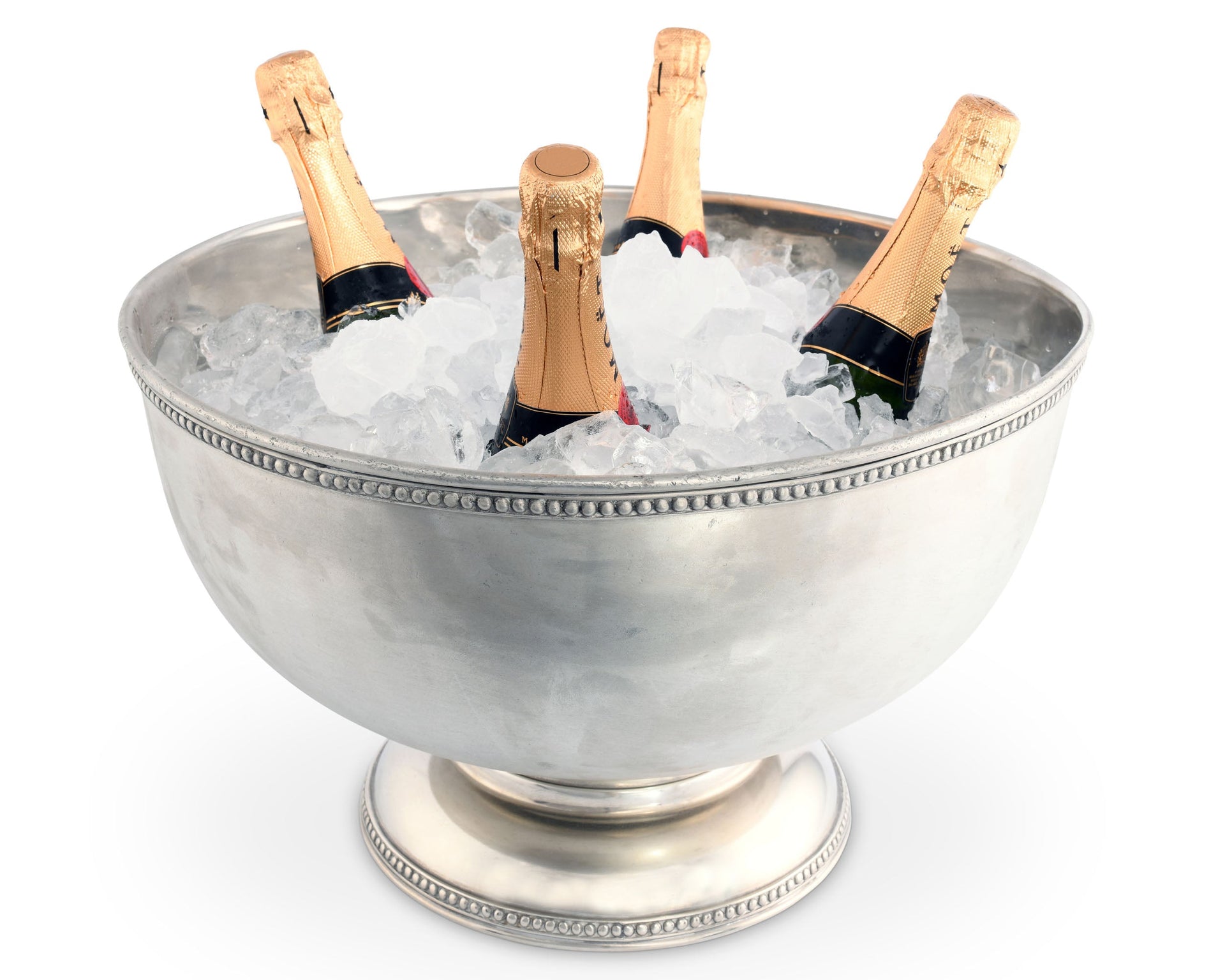 PEWTER MEDICI BEADED ICE TUB/PUNCH BOWL